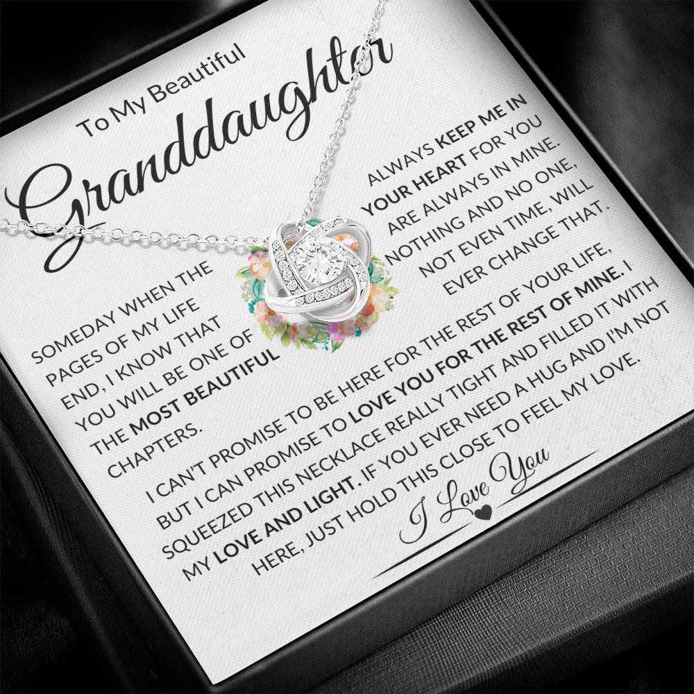 Beautiful Granddaughter Gift "Love and Light" Knot Necklace