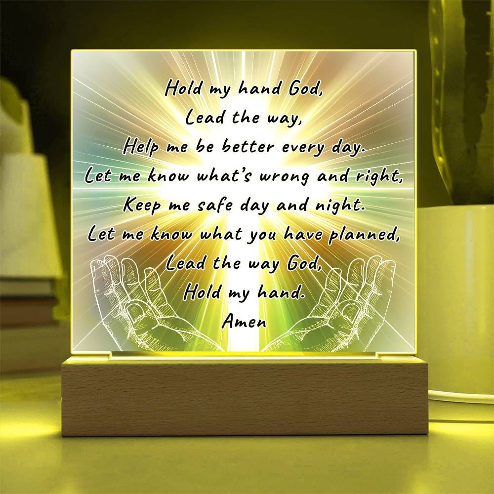 Christian "Divine Illumination" Child's Prayer Artistic Night Light (Multicolor light modes + Dimmable)