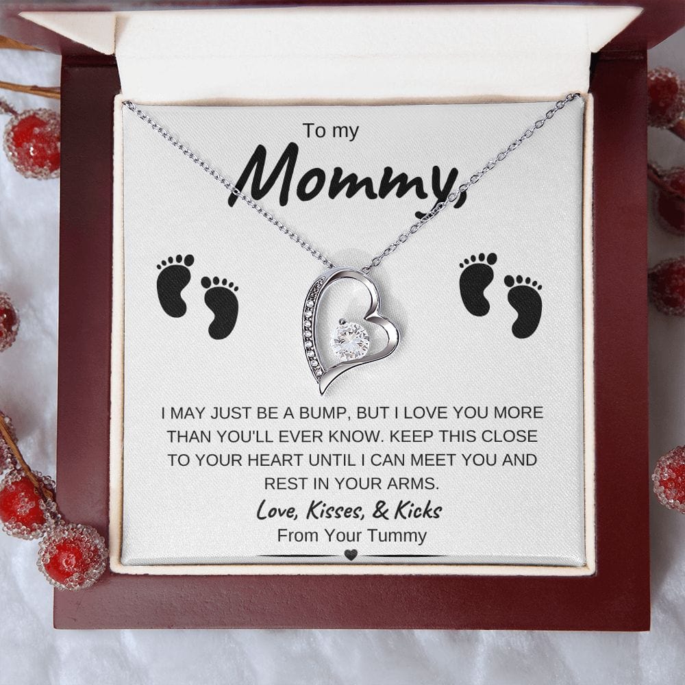 14K White Gold or 18k Yellow Gold | To My Mommy | Forever Love Necklace