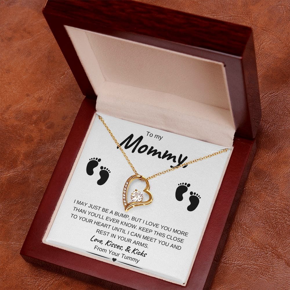 14K White Gold or 18k Yellow Gold | To My Mommy | Forever Love Necklace