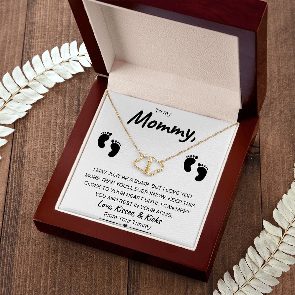 Solid 10k Gold & Diamond | To My Mommy | Everlasting Love Necklace