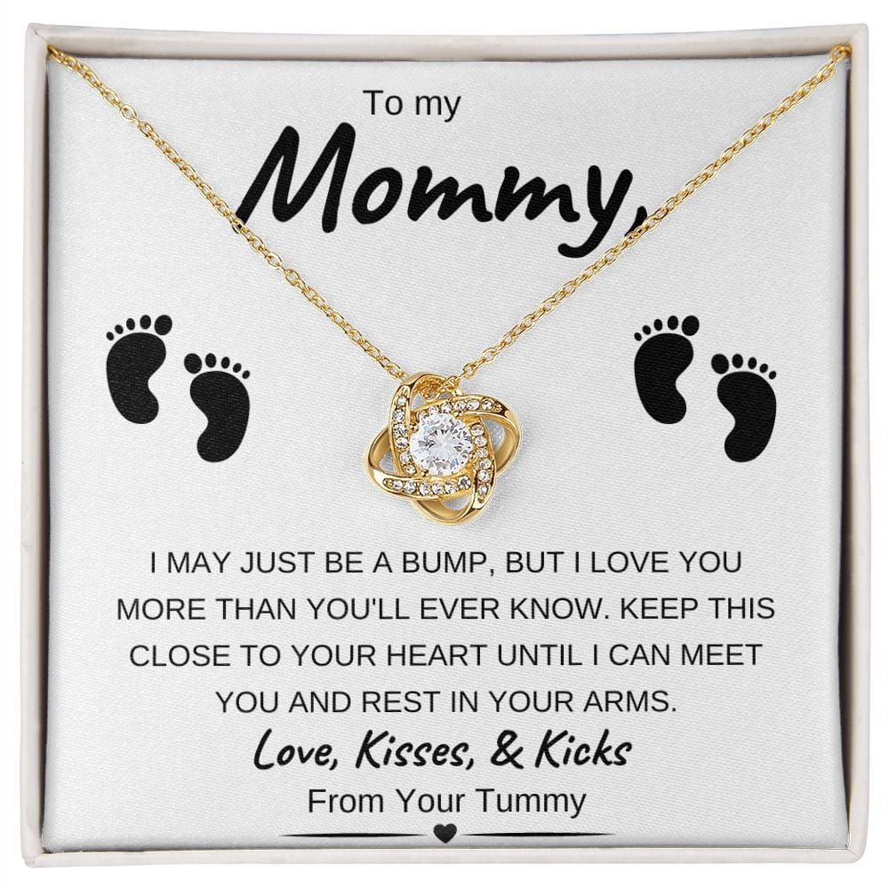 14k White Gold or 18k Yellow Gold | To My Mommy | Love Knot Necklace