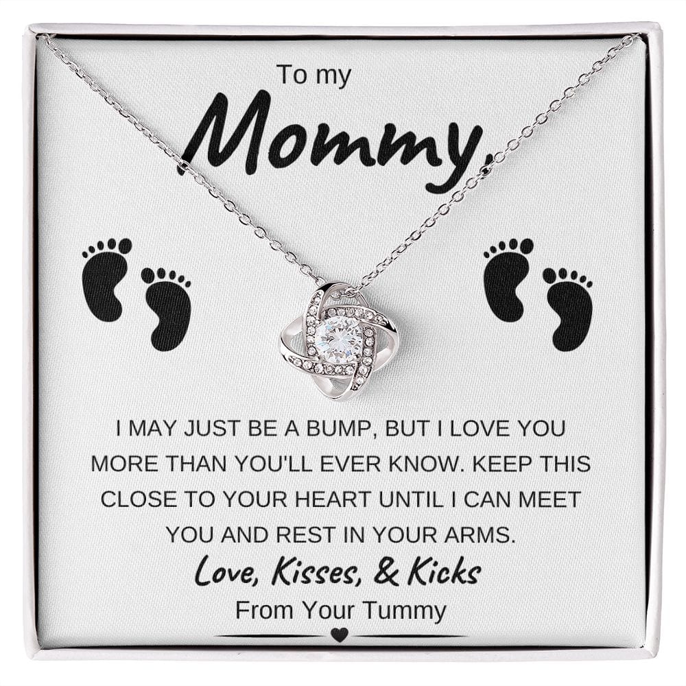 14k White Gold or 18k Yellow Gold | To My Mommy | Love Knot Necklace