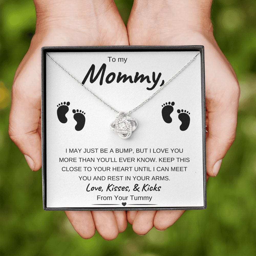 14k White Gold or 18k Yellow Gold | To My Mommy | Love Knot Necklace