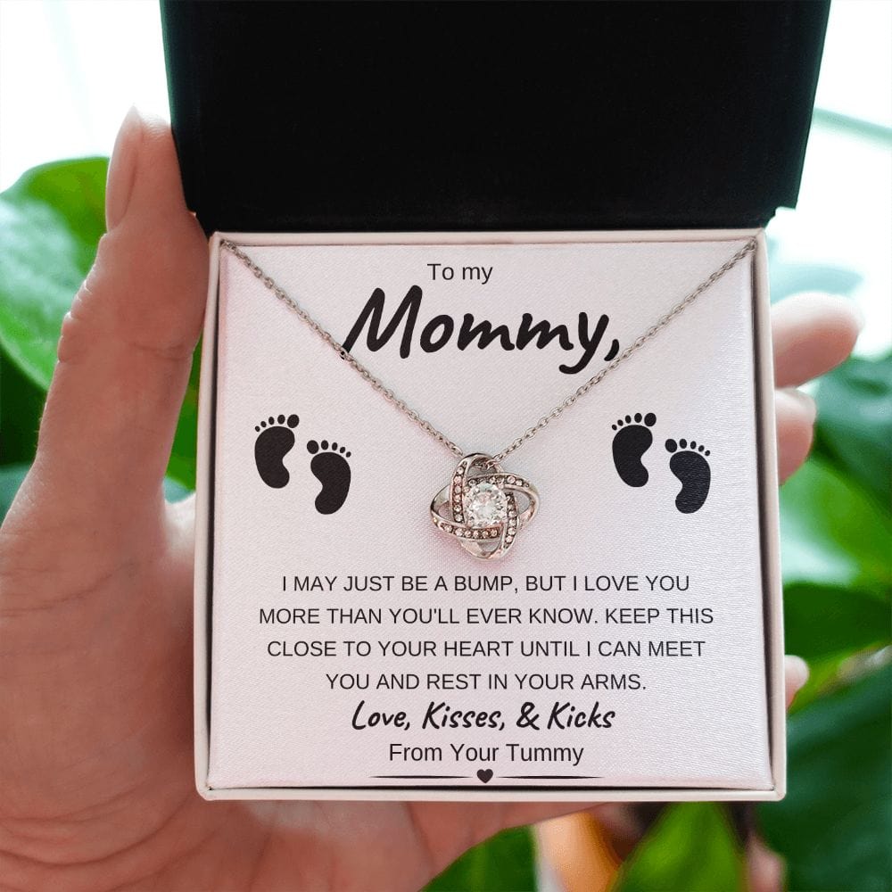 14k White Gold or 18k Yellow Gold | To My Mommy | Love Knot Necklace