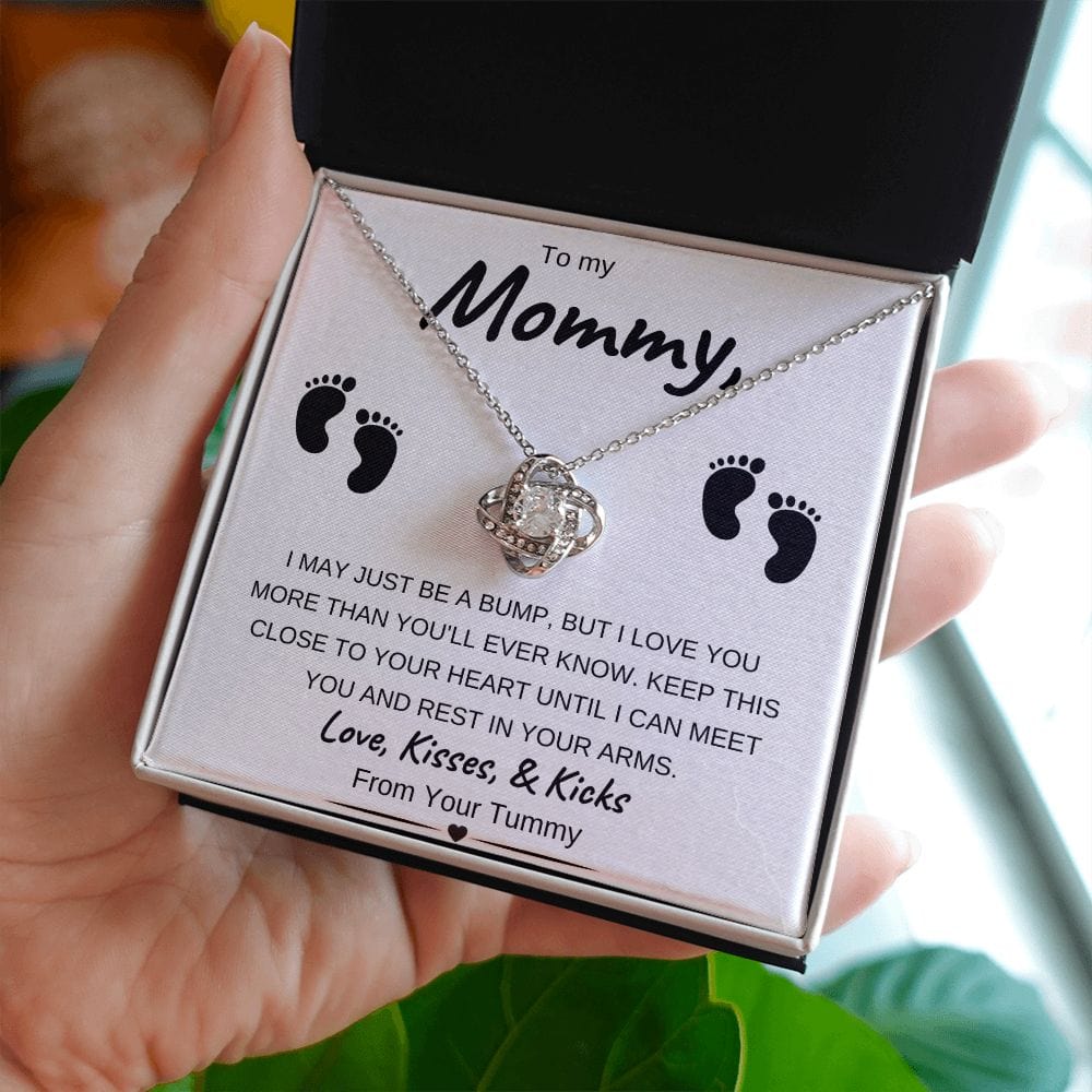14k White Gold or 18k Yellow Gold | To My Mommy | Love Knot Necklace