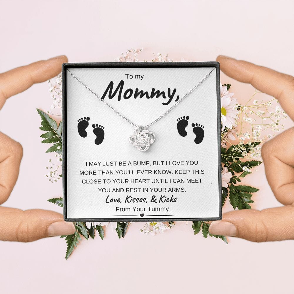 14k White Gold or 18k Yellow Gold | To My Mommy | Love Knot Necklace