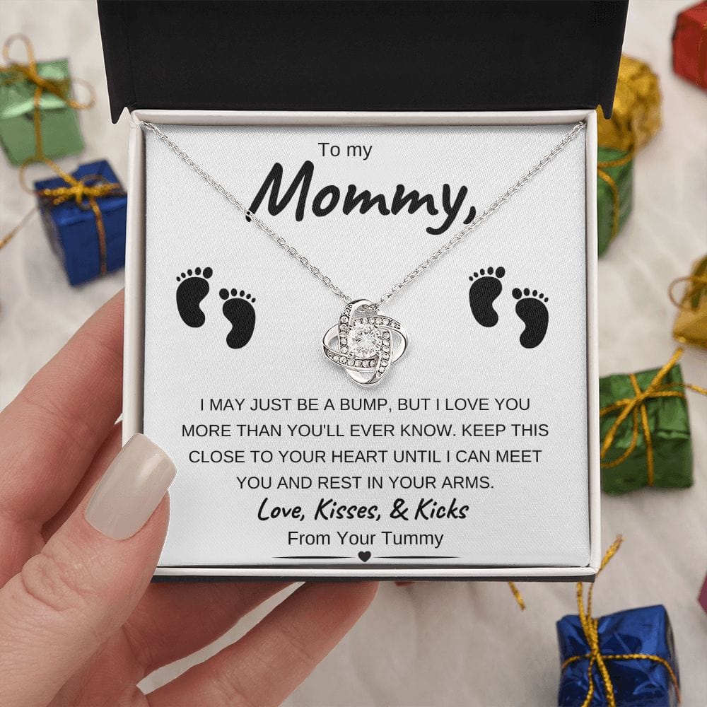 14k White Gold or 18k Yellow Gold | To My Mommy | Love Knot Necklace