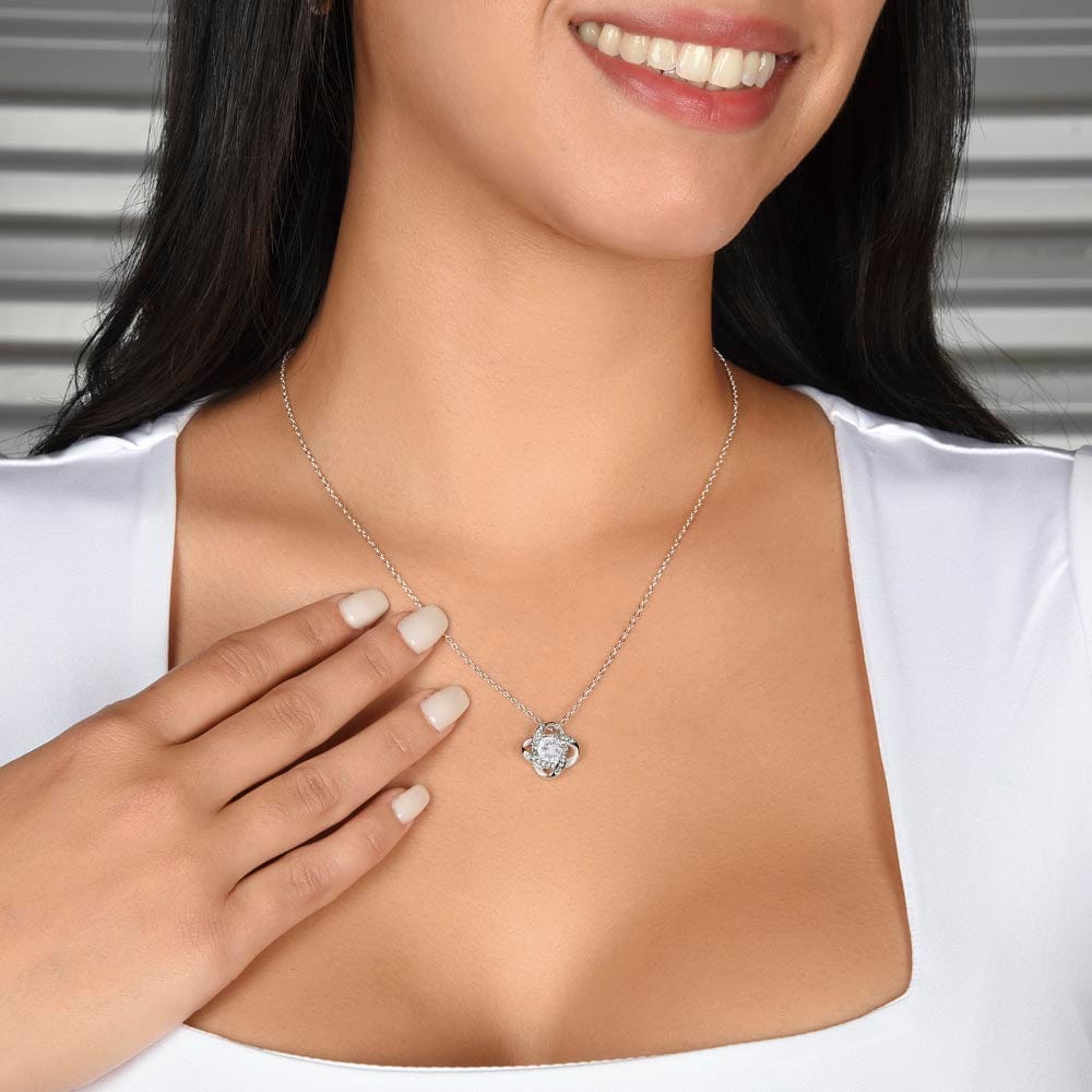 14k White Gold or 18k Yellow Gold | To My Mommy | Love Knot Necklace