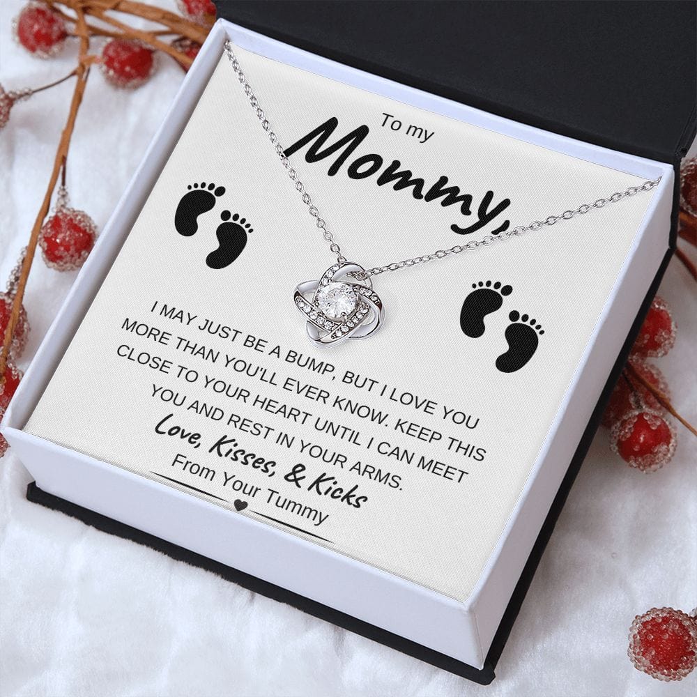 14k White Gold or 18k Yellow Gold | To My Mommy | Love Knot Necklace