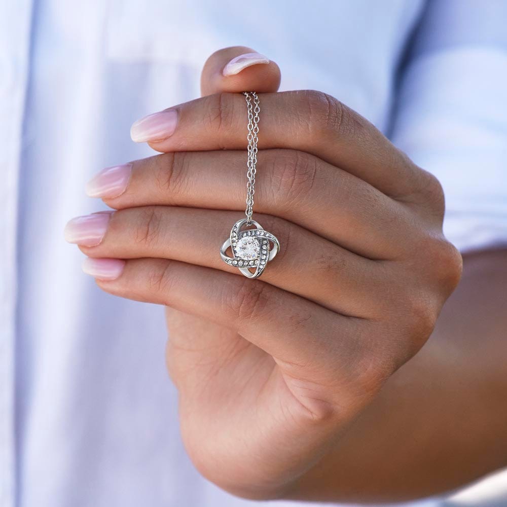 14k White Gold or 18k Yellow Gold | To My Mommy | Love Knot Necklace