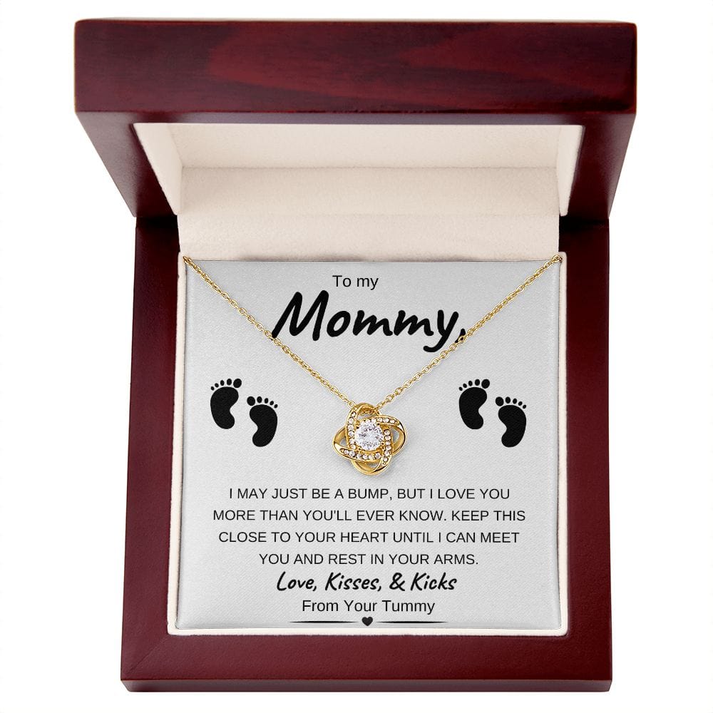 14k White Gold or 18k Yellow Gold | To My Mommy | Love Knot Necklace