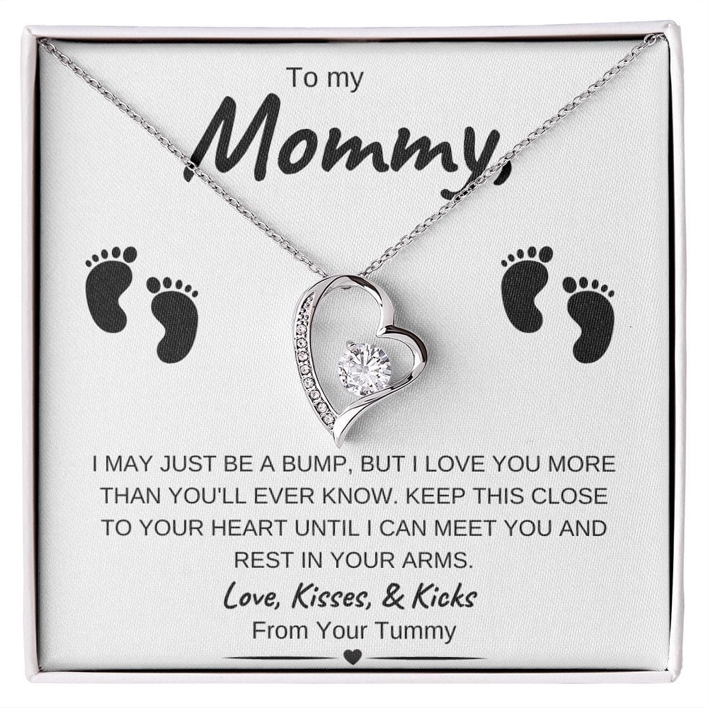 14K White Gold or 18k Yellow Gold | To My Mommy | Forever Love Necklace