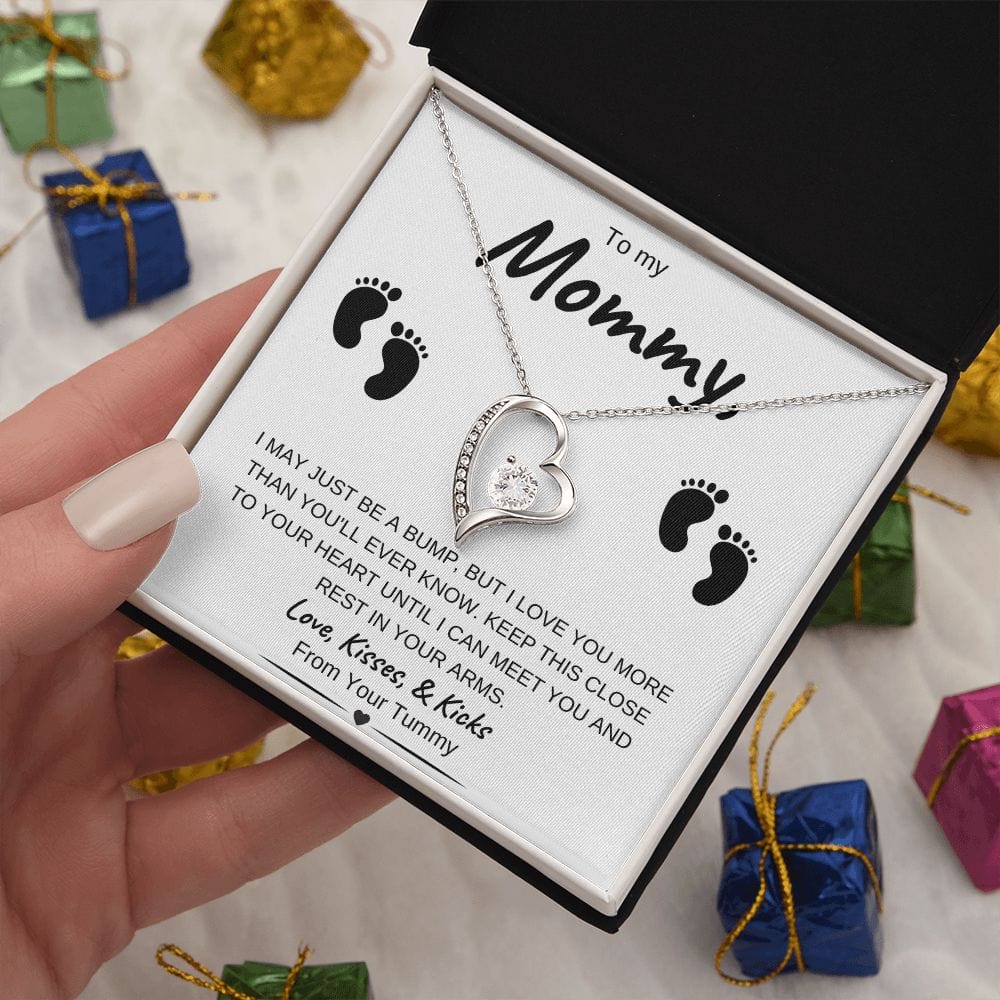 14K White Gold or 18k Yellow Gold | To My Mommy | Forever Love Necklace