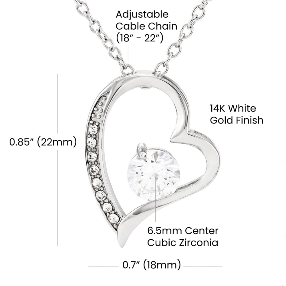 14K White Gold or 18k Yellow Gold | To My Mommy | Forever Love Necklace