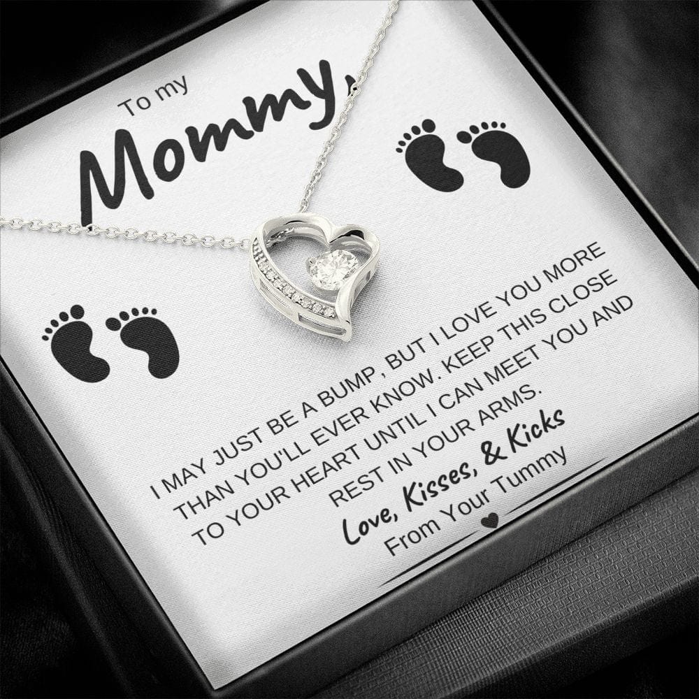 14K White Gold or 18k Yellow Gold | To My Mommy | Forever Love Necklace