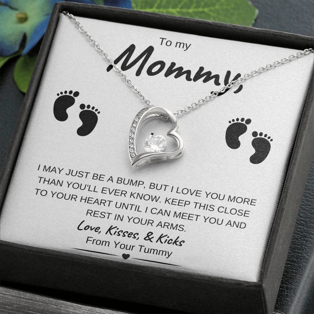 14K White Gold or 18k Yellow Gold | To My Mommy | Forever Love Necklace