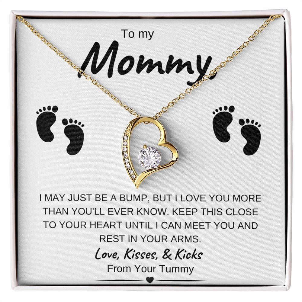 14K White Gold or 18k Yellow Gold | To My Mommy | Forever Love Necklace