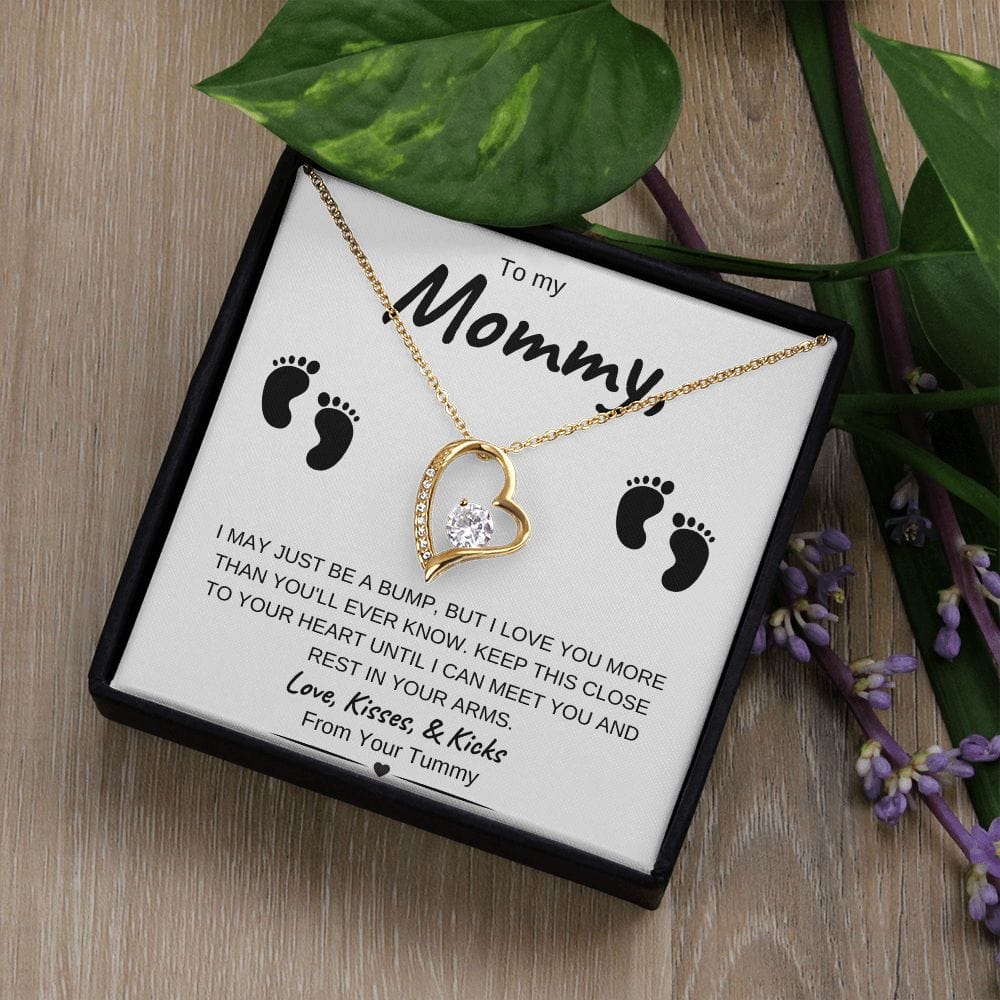 14K White Gold or 18k Yellow Gold | To My Mommy | Forever Love Necklace