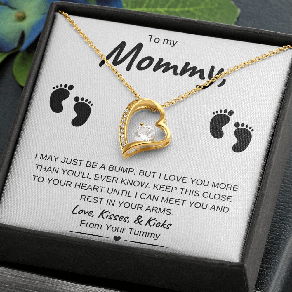14K White Gold or 18k Yellow Gold | To My Mommy | Forever Love Necklace