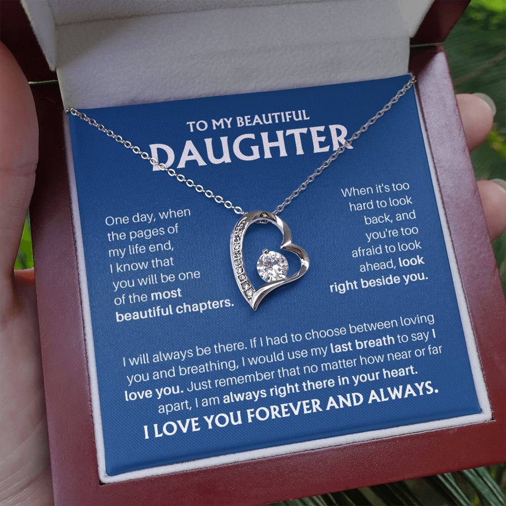 To My Beautiful Daughter - Most Beautiful Chapters Forever Love Necklace Set