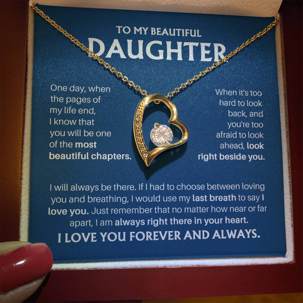 To My Beautiful Daughter - Most Beautiful Chapters Forever Love Necklace Set