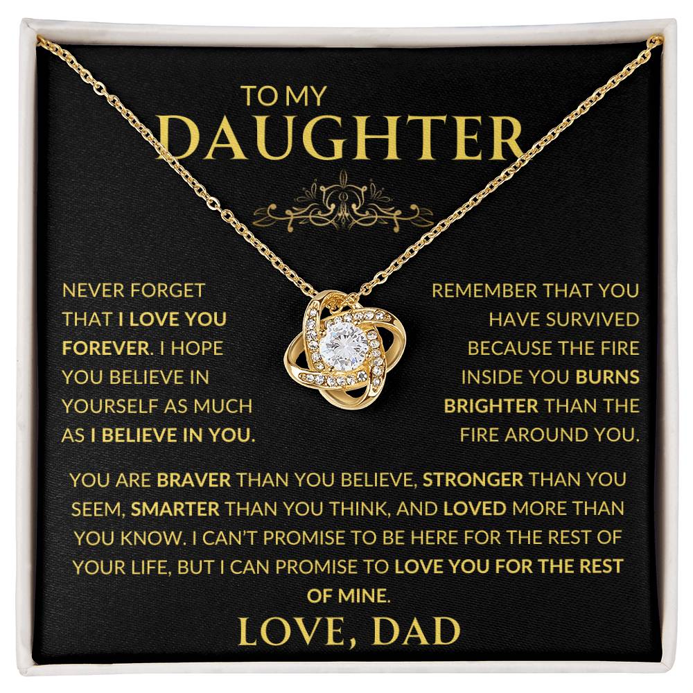 To My Daughter Love Dad - LoveKnot Necklace