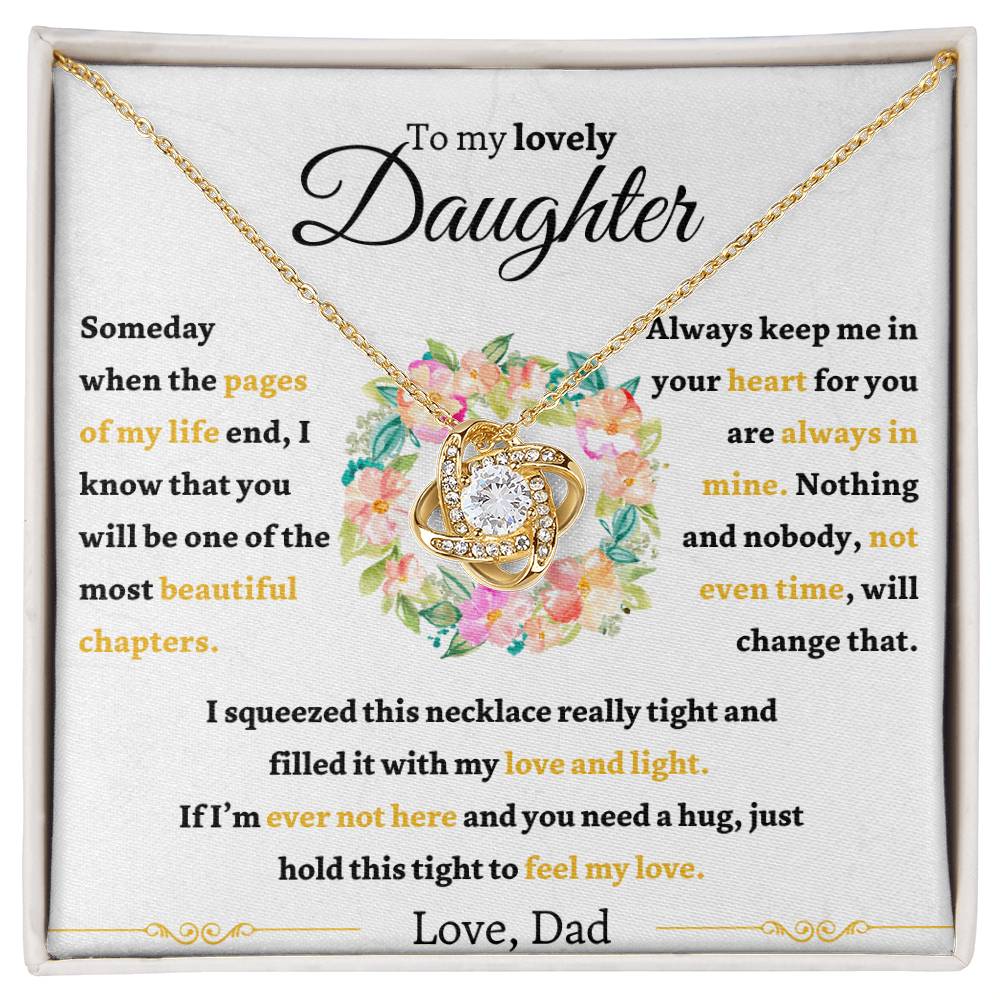 To My Lovely Daughter From Dad | LoveKnot Necklace