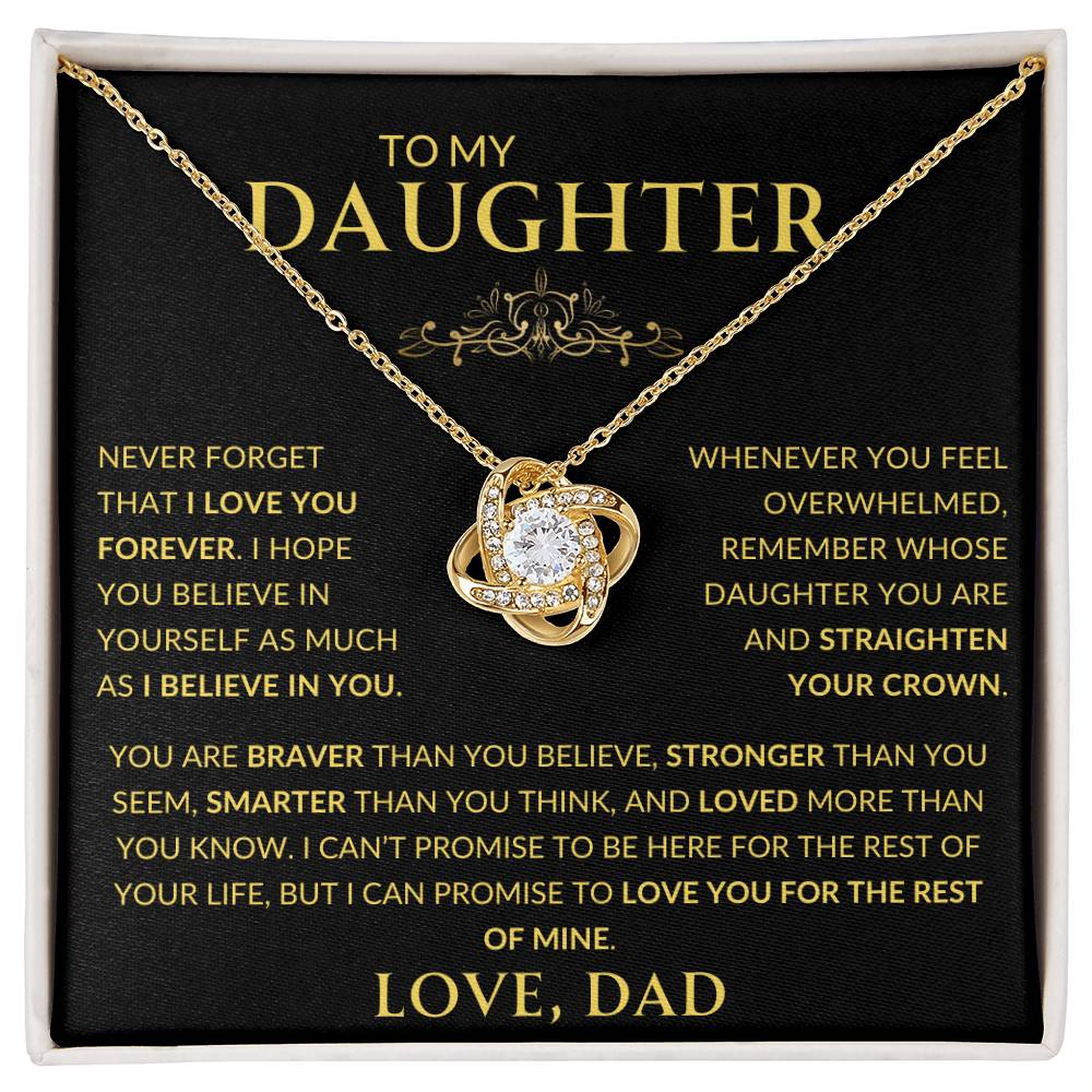 To My Daughter From Dad - LoveKnot Necklace