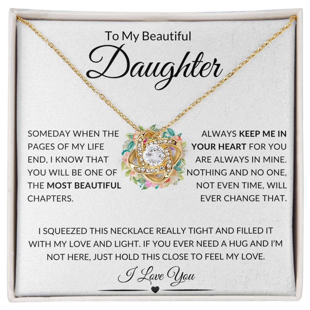 To My Beautiful Daughter - LoveKnot Necklace