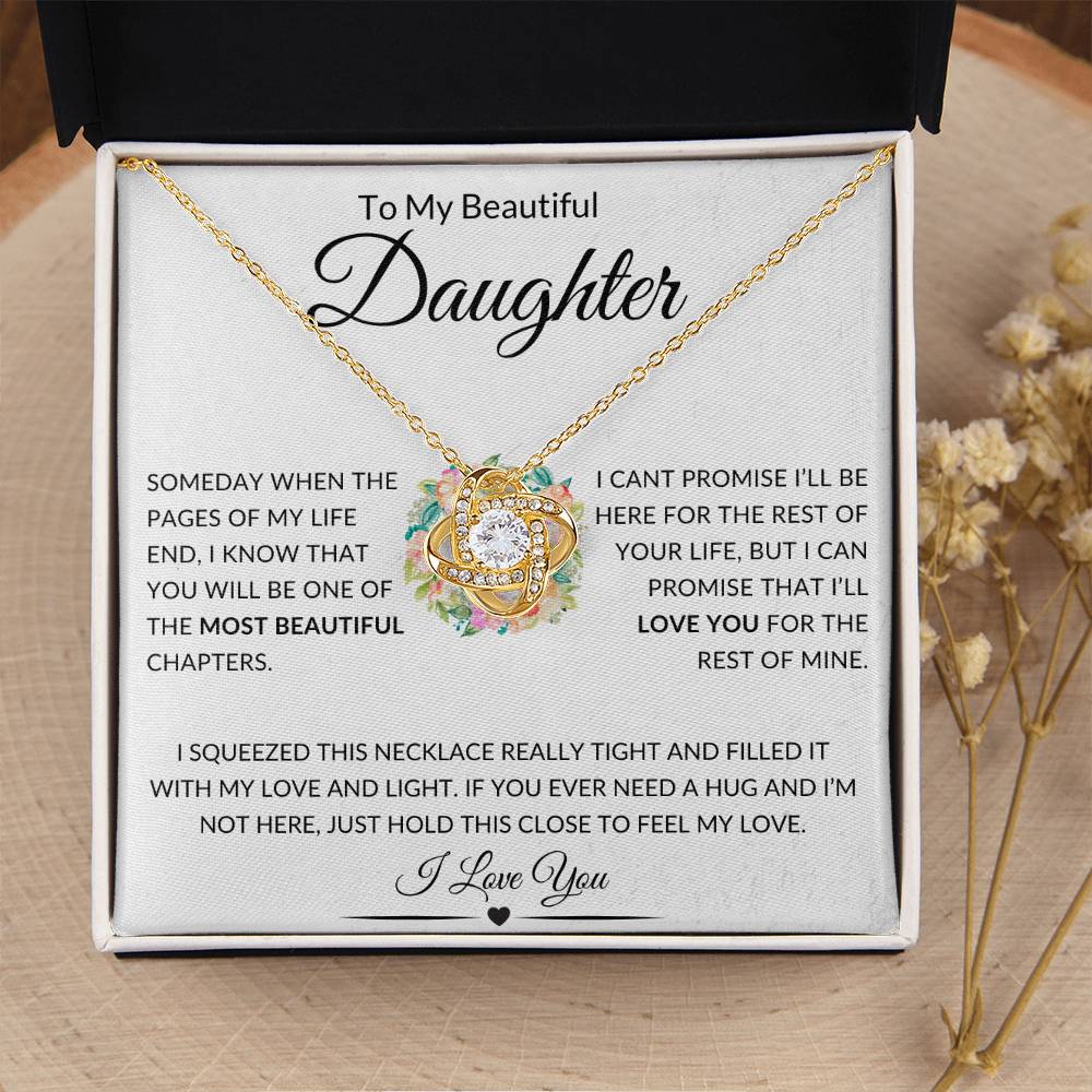 Beautiful Daughter Gift "Always Love You" Knot Necklace