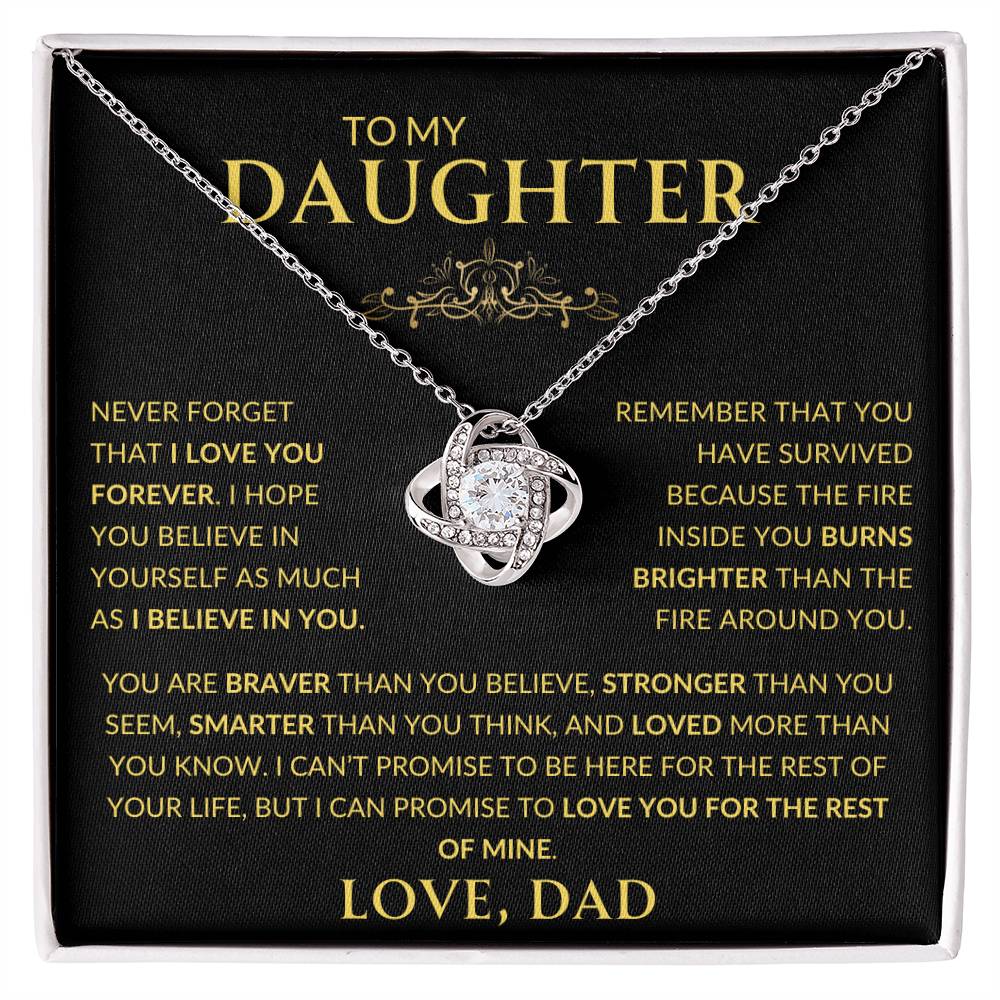 To My Daughter Love Dad - LoveKnot Necklace