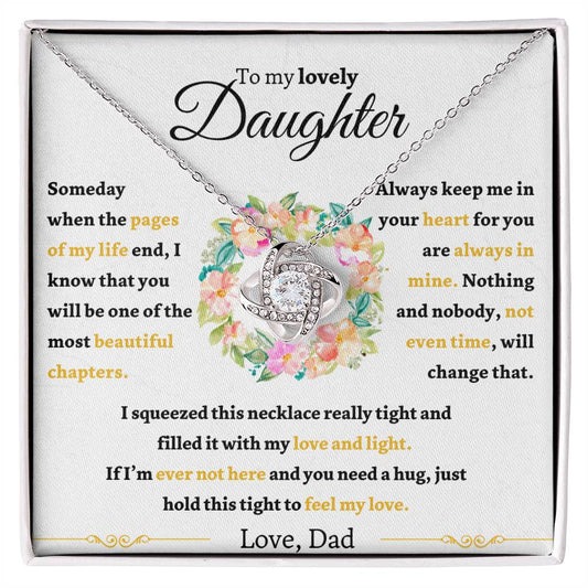 To My Lovely Daughter From Dad | LoveKnot Necklace