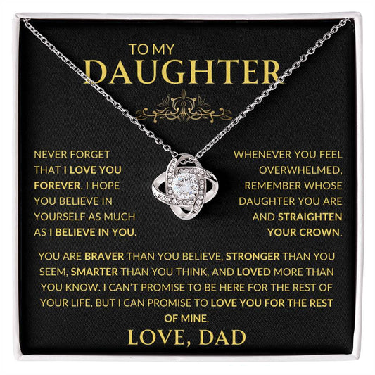 To My Daughter From Dad - LoveKnot Necklace