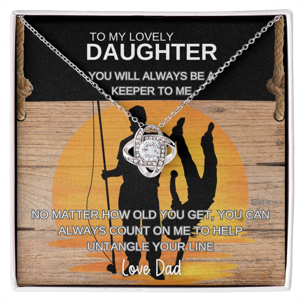 To My Lovely Daughter | Always A Keeper | Love Knot Necklace