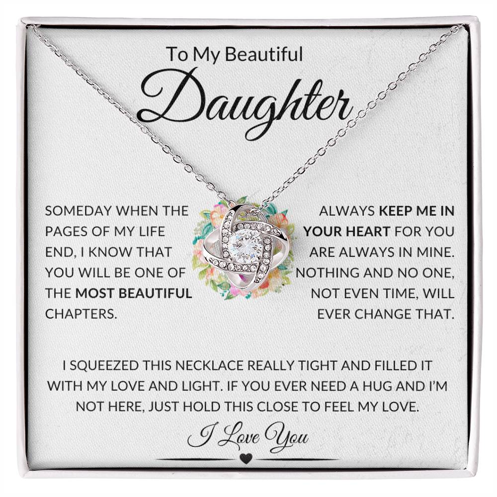 To My Beautiful Daughter - LoveKnot Necklace