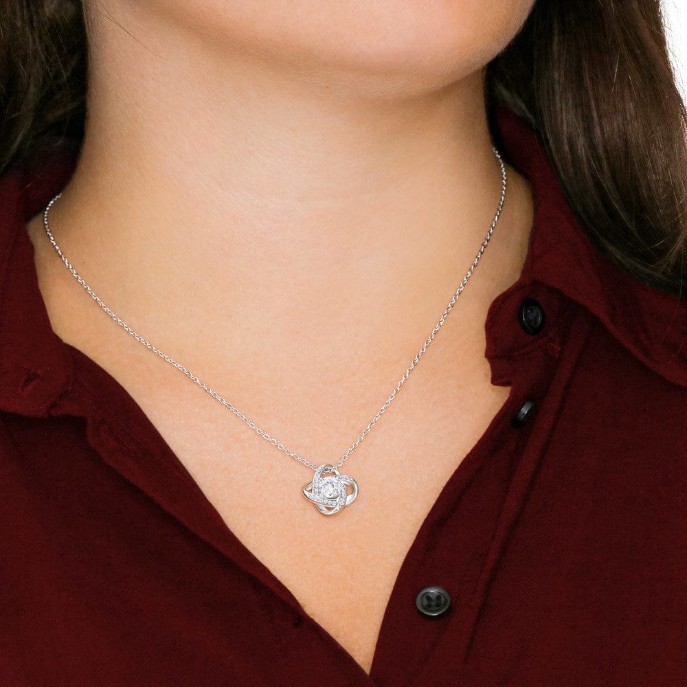 Beautiful Gift For Daughter "Always Keep Me In Your Heart" Knot Necklace - Love Mom