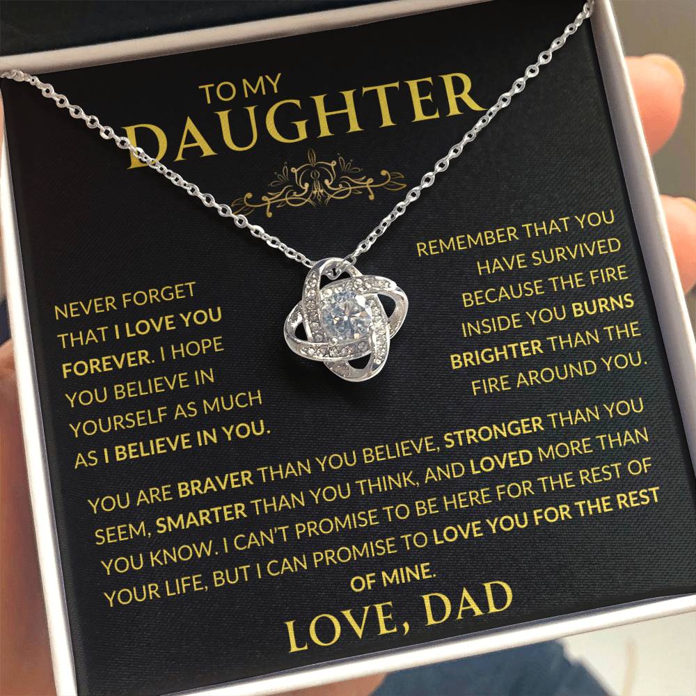 To My Daughter Love Dad - LoveKnot Necklace