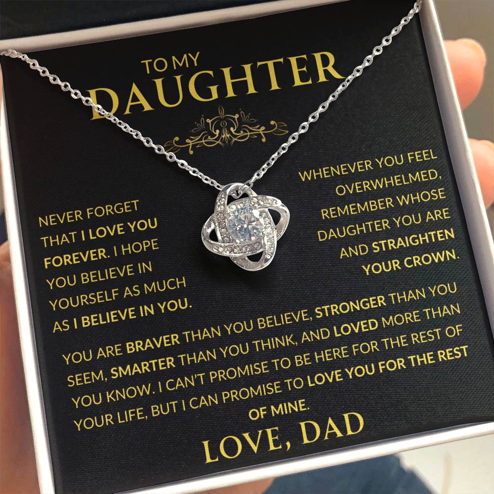 To My Daughter From Dad - LoveKnot Necklace