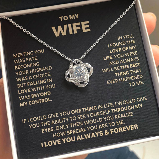 To My Wife - Gold LoveKnot Necklace