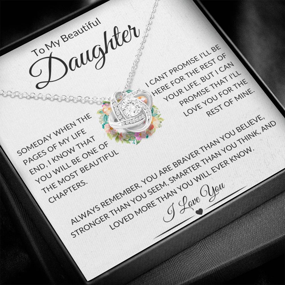 Beautiful Daughter Gift "Always Remember I Love You" Knot Necklace