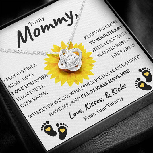 Baby's Gift To Mom "I'll Always Have You" LoveKnot Necklace