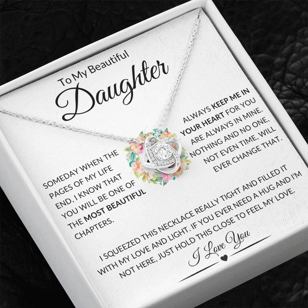 To My Beautiful Daughter - LoveKnot Necklace