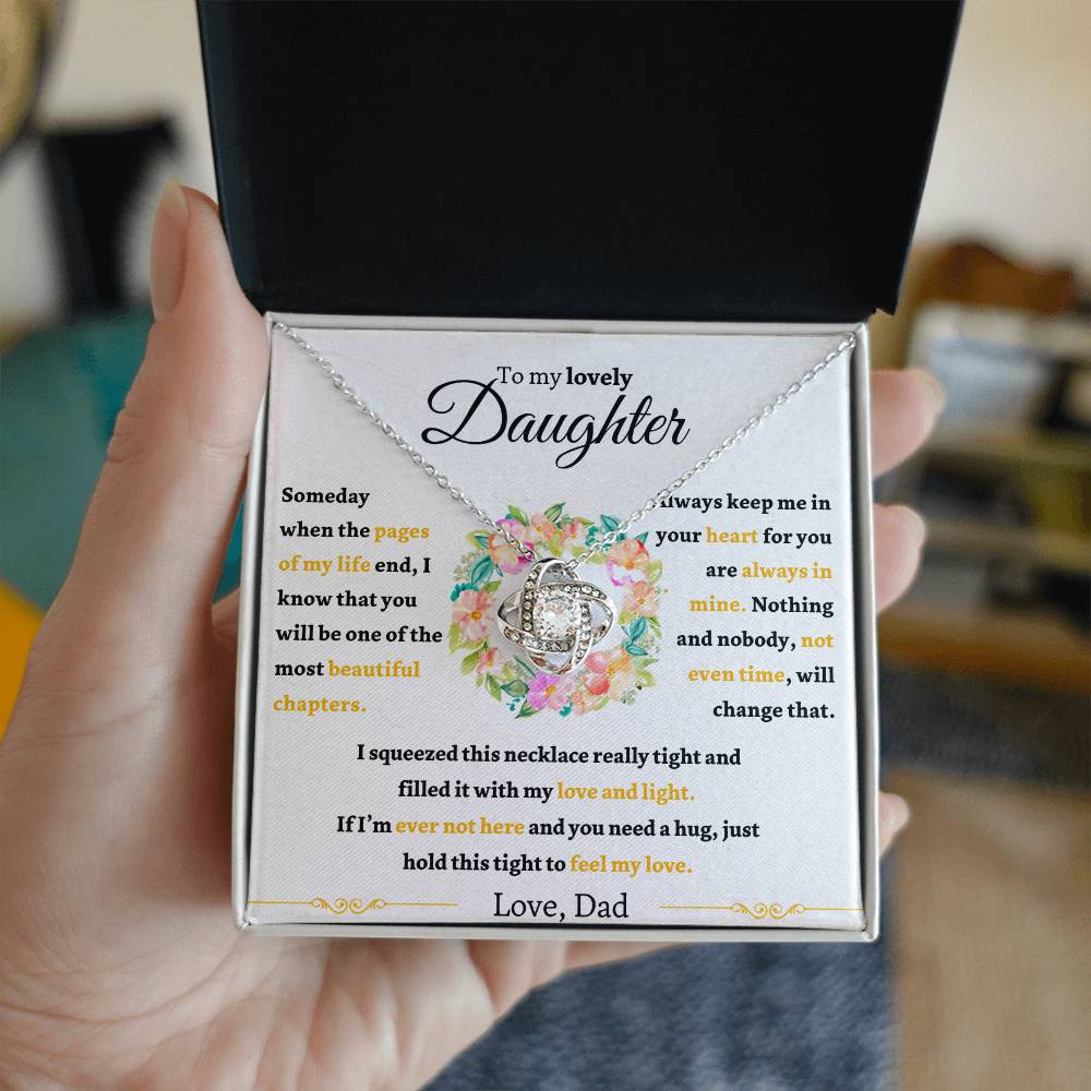 To My Lovely Daughter From Dad | LoveKnot Necklace