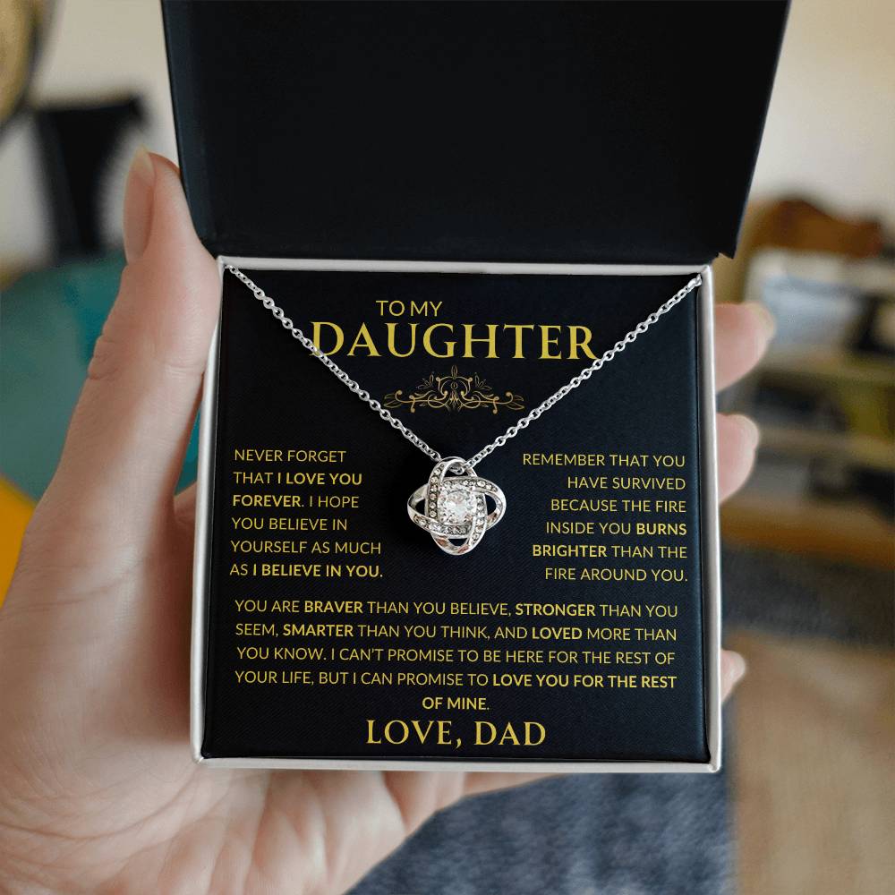 To My Daughter Love Dad - LoveKnot Necklace