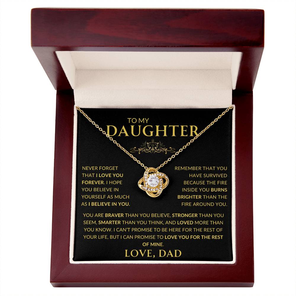 To My Daughter Love Dad - LoveKnot Necklace