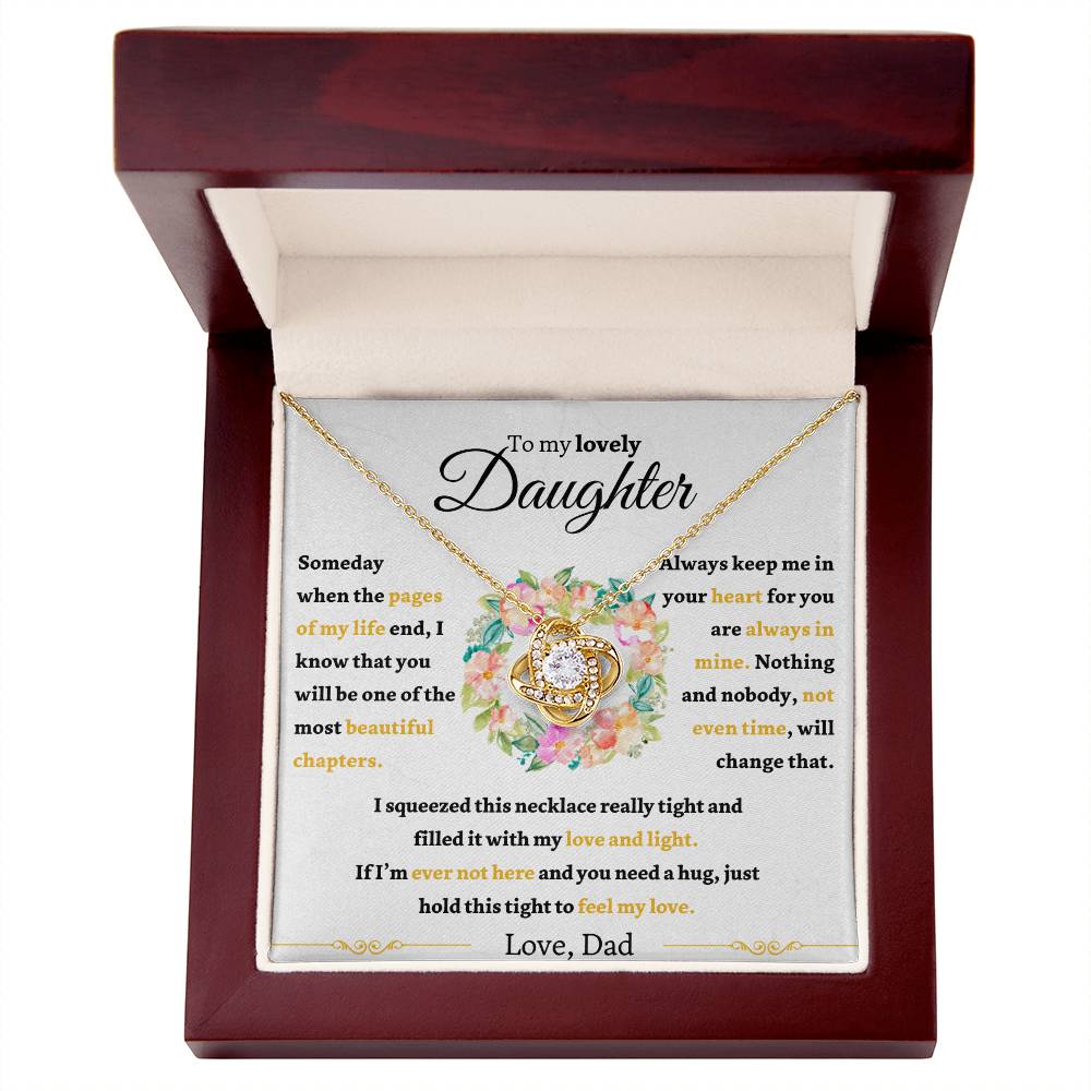 To My Lovely Daughter From Dad | LoveKnot Necklace