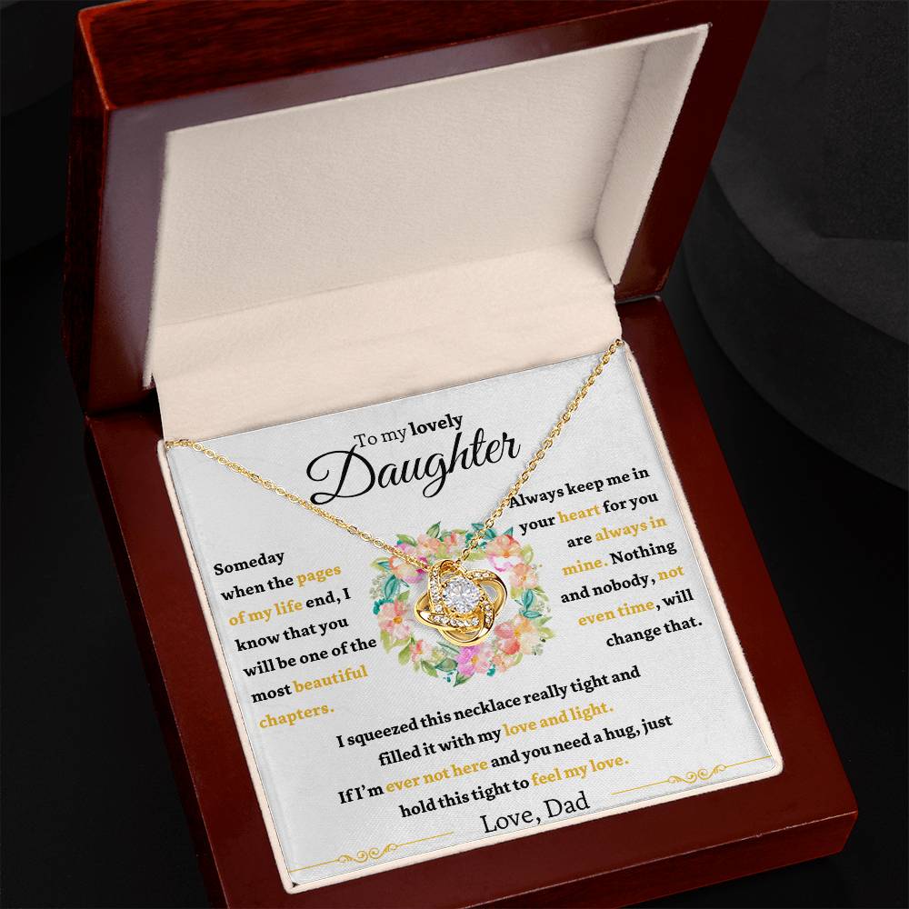 To My Lovely Daughter From Dad | LoveKnot Necklace