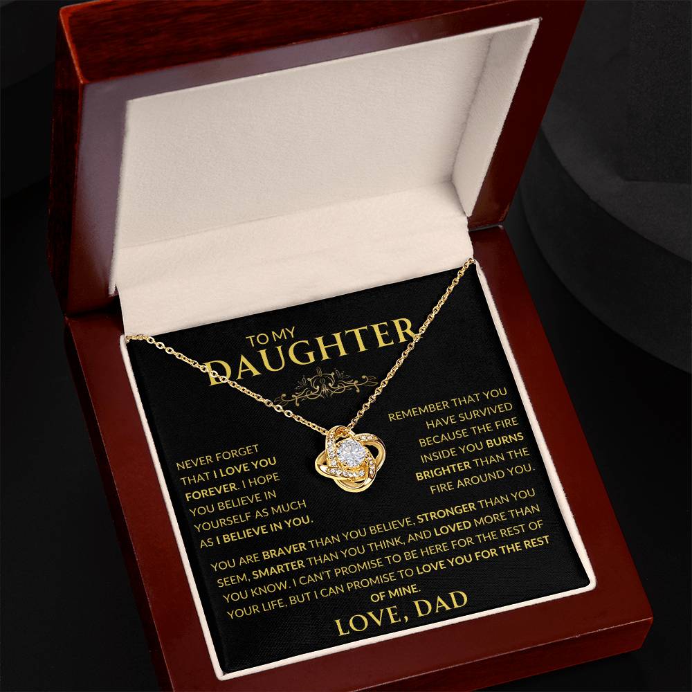 To My Daughter Love Dad - LoveKnot Necklace