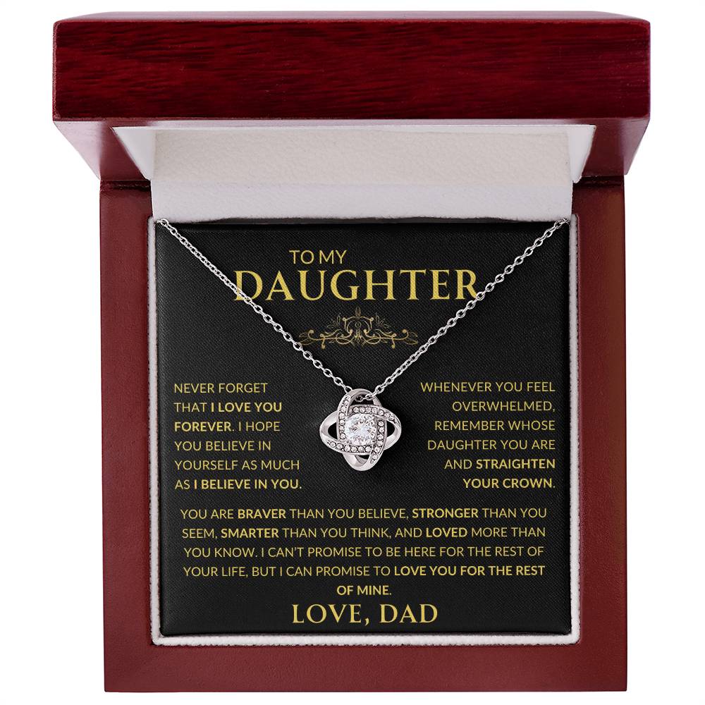 To My Daughter From Dad - LoveKnot Necklace